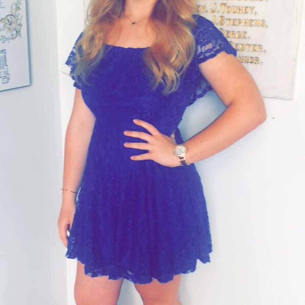 Blue lace dress